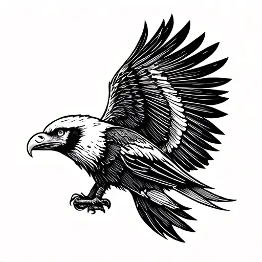 Intertwined Fish Eagle Perched