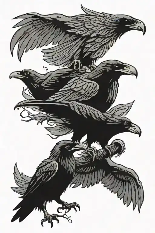 2 Ravens And A Wolf Howling