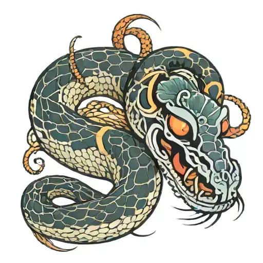 Japanese Snake With Tough Out