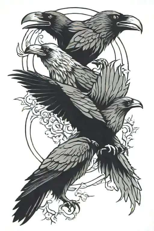 2 Ravens And A Wolf Howling