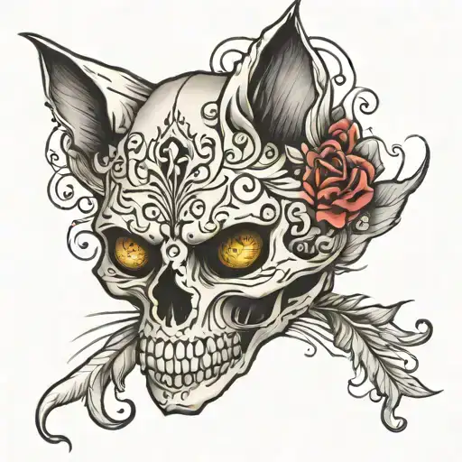 Tattoo Cat Skull