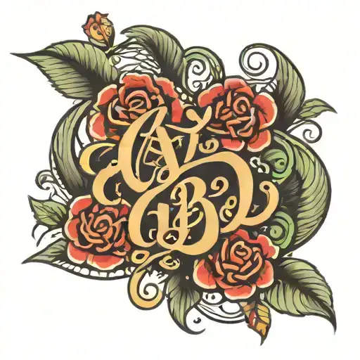 Aj & Bebe Script Font Intertwined Symbolizing