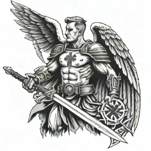 National Socialism Warrior With Wings And Sword