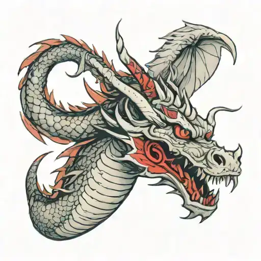 Red Line Dragon Breathing Fire