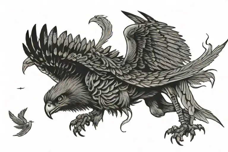 Skeleton Of A Hawk Flying