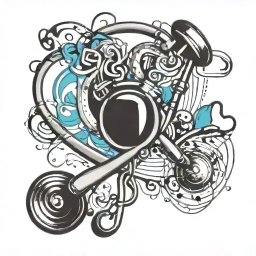 Stethoscope And Music Notes Floating