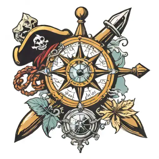 Pirate Treasure Diamonds Compass Conquistador
