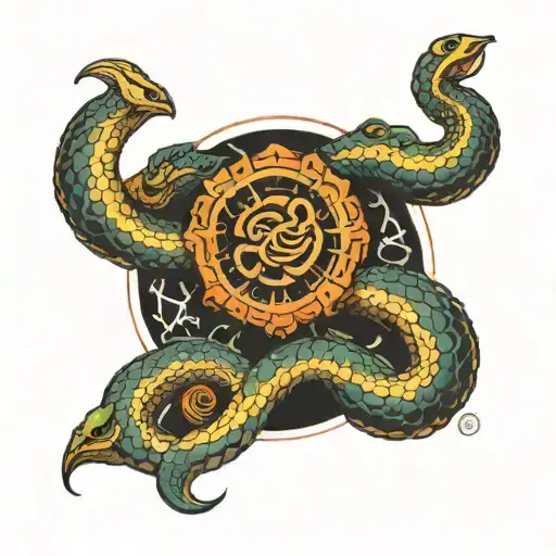 Snake With Sacral Chakra Symbols