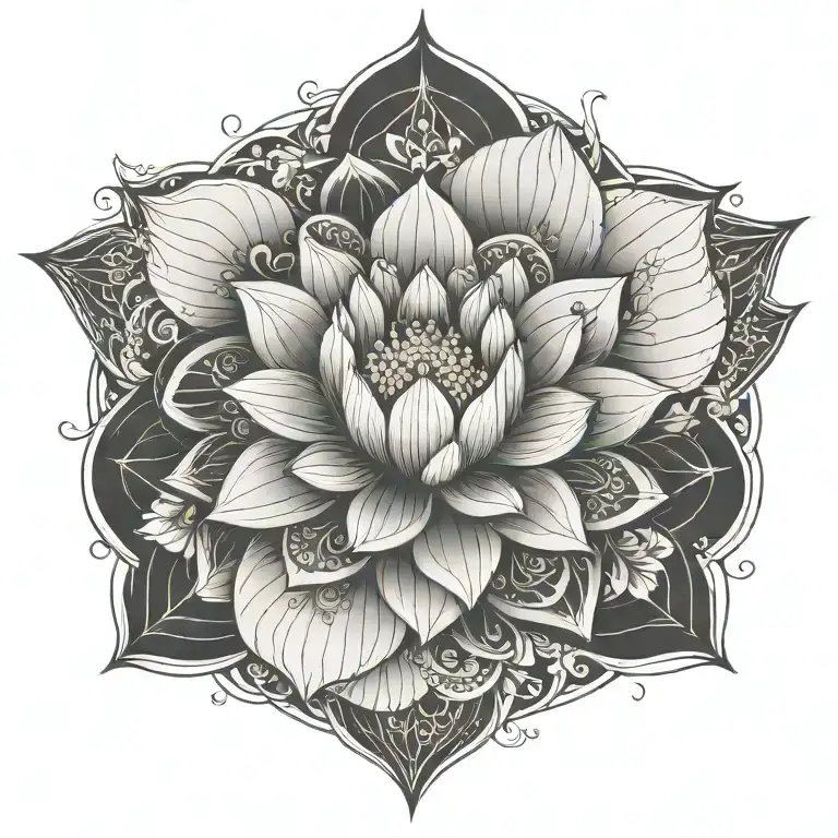 Lotus Mandala Geometric Shapes Surrounding Them