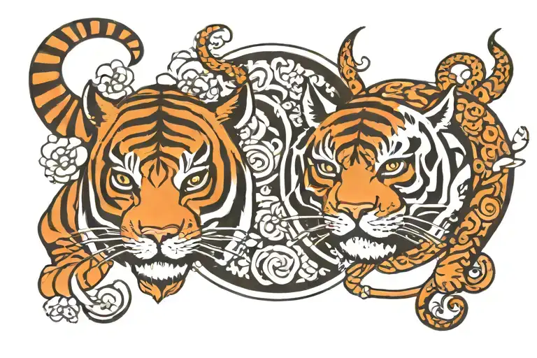 Taurus And Tiger Yinyang
