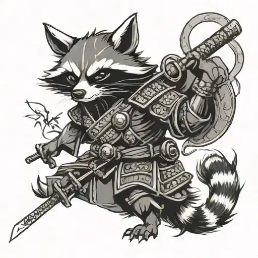 Racoon Samurai With Kabuto