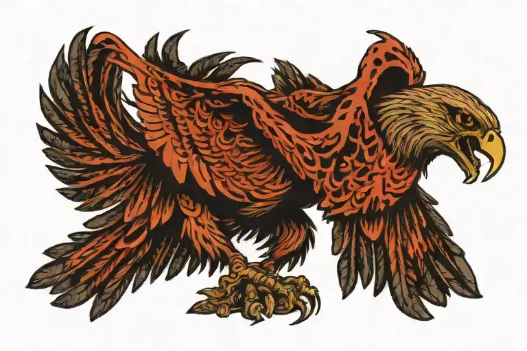 Skeleton Of A Hawk Flying