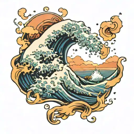 Sky And Ocean Wave Crashing