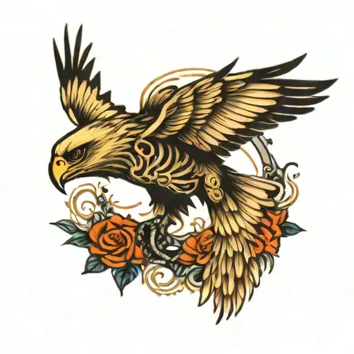 Hawk Skeleton Flying