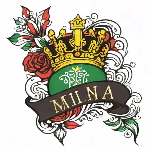Italian Flag And Crown Name Mia