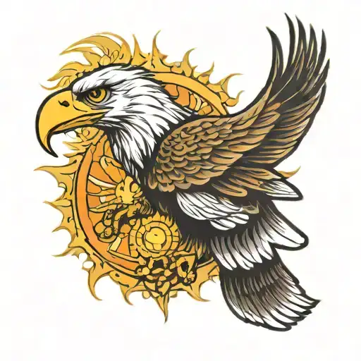 Eagle Behind Sun