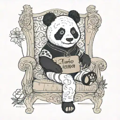 Stuffed Panda Bear Sitting In An Armchair With A Sign That Says Laura