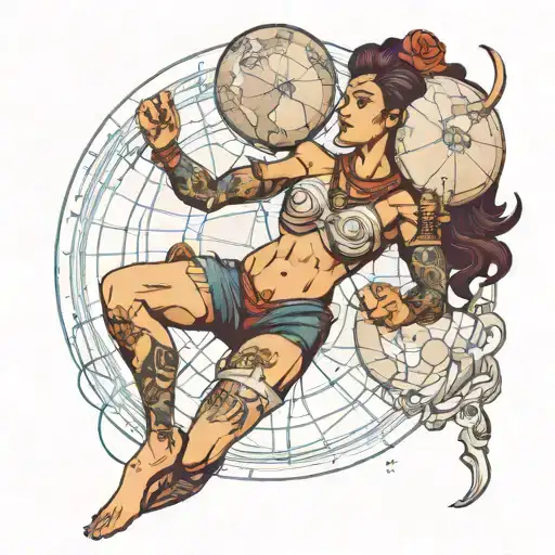 Female Atlas Holding The World