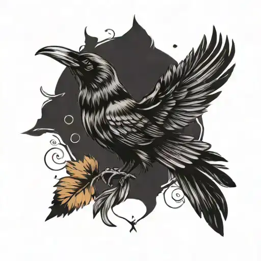 Butter Fly With Raven Feathers Around It