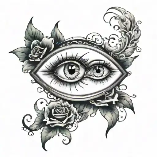 Two Eyes And Underneath A Bible Verse In Cursive Singed Off With -Amen