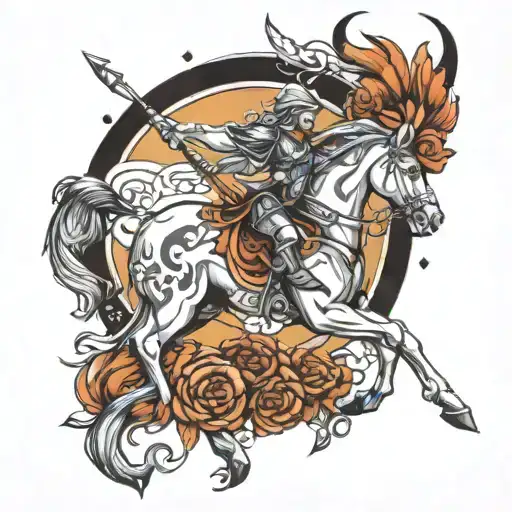 Sagittarius Tattoo Design Combining