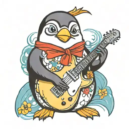 Rock Penguin Tux Electric Guitar