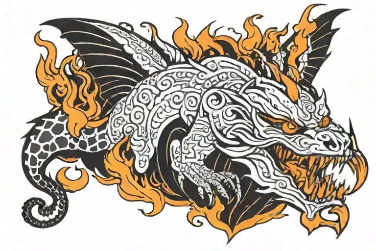 Buo With Fire Lapara With Colors And Black An Wite