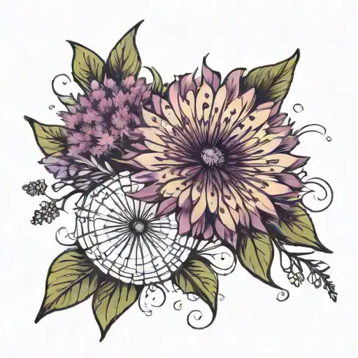 Dandelion And Purple Lilac