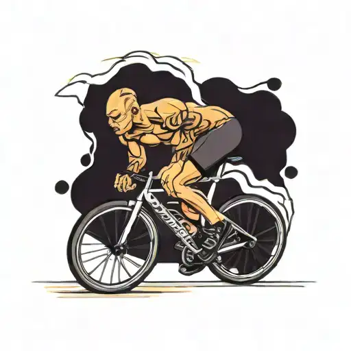 Muscular Man On A Road Bicycle
