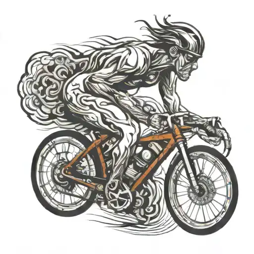 Muscular Man On A Road Bicycle