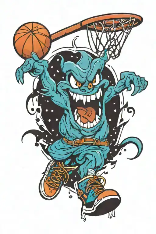 Basketball Hoop With The Monstars From Space Jam
