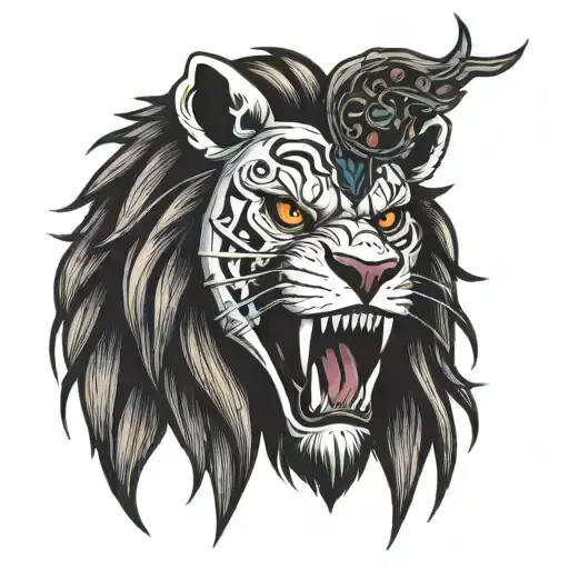 Lion In Ghostface Mask