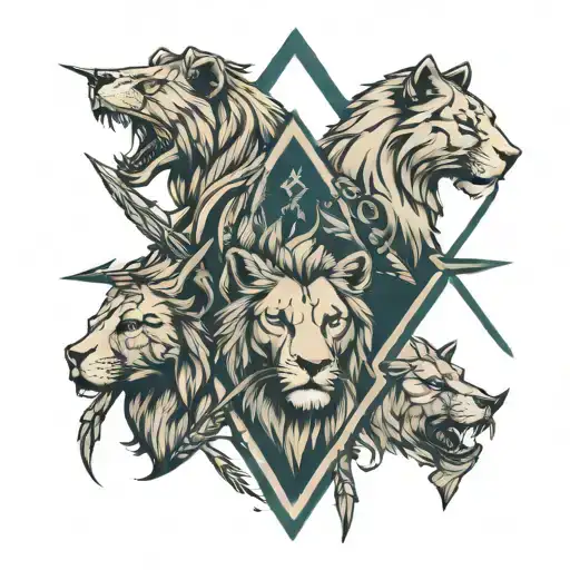 Arrow And Three Lionesses