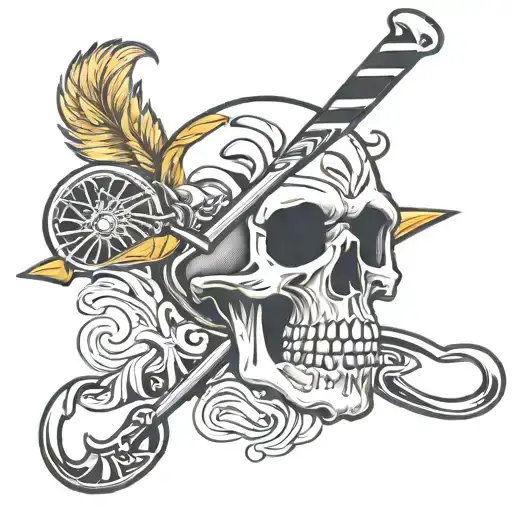 Skull And Hockey Stick