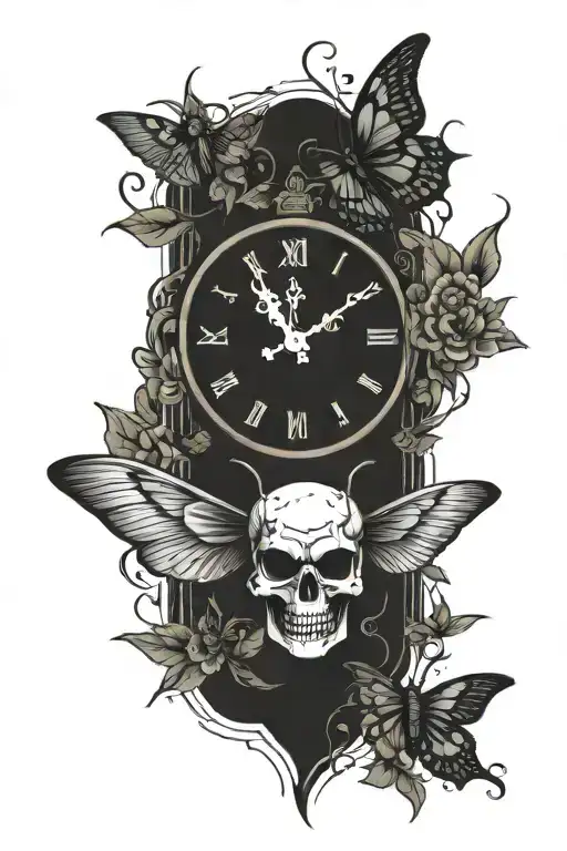 Skull Moth Clock