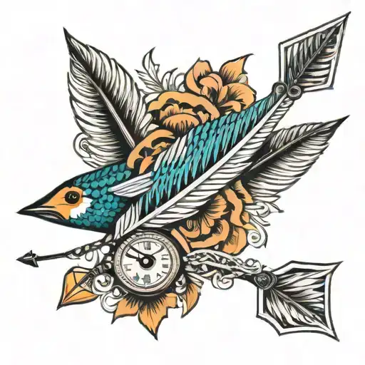 Arrow With Scale Weighing A Feather