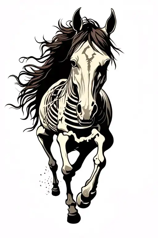 Horse Skeleton Running Alongside