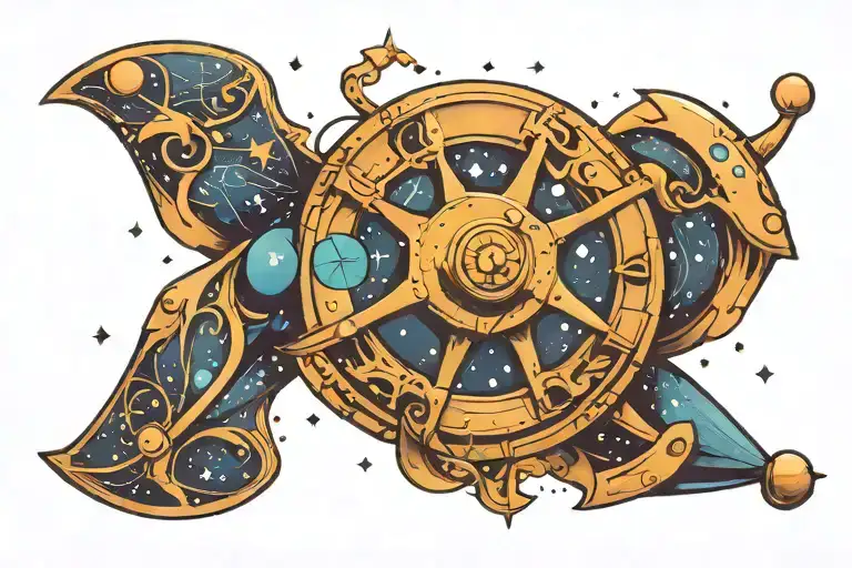 A Stylized Propeller With Pisces Constellation Patterns