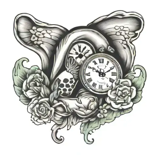 Baby Footprint With Clock And Baby Name