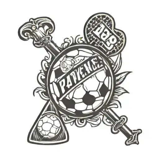 Words Patience And Peace With Soccer Ball And 18 In Roman Numerals