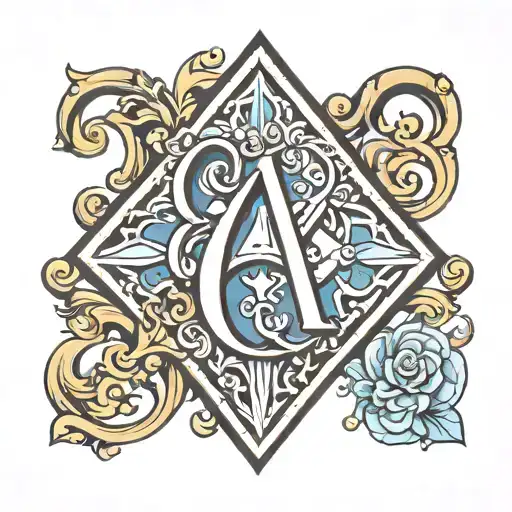 Diamond Shape Surrounding The Letter Q