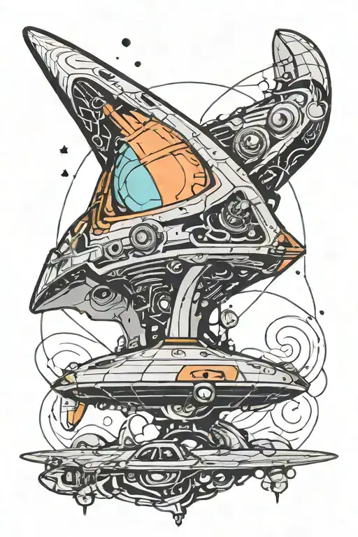 An Minimalistic Alien Spaceship With Unique And Futuristic Designs