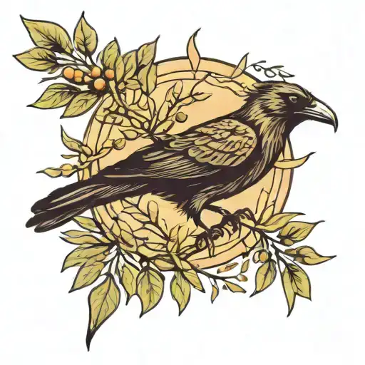 Olive Tree Vegvisir Two Ravens