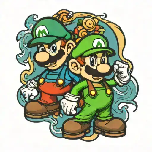 Coverup Tattoo Of Mario And Luigi