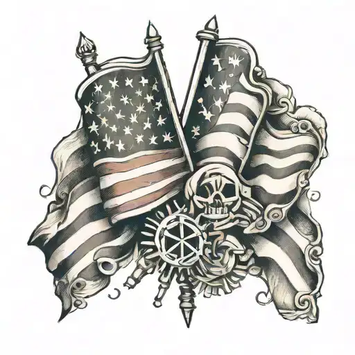 American Flag And German Flag Together