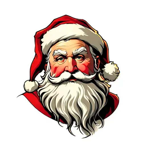 Santa Claus Portait Bust Only In Color