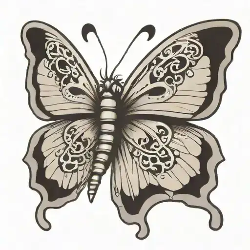 Black And Grey Butterfly