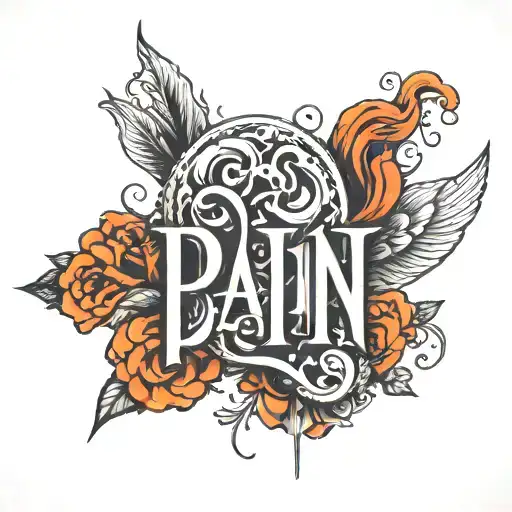Generate A Tattoo Of The Word Pain In Different Fonts