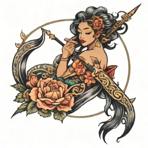 Sagittarius Floral Black Women