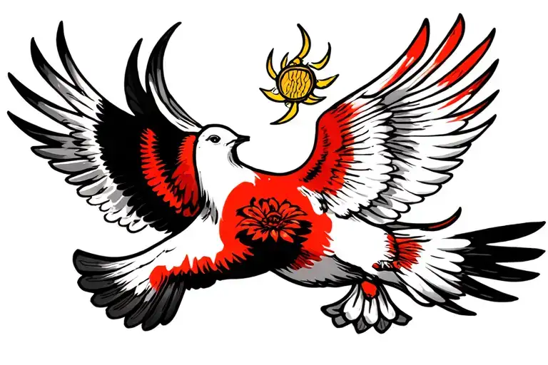 Achor And Dove Flying